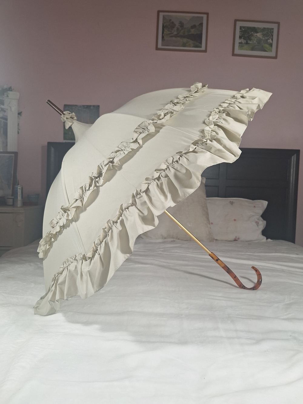 Victorian Maiden Sage Green Pagoda Parasol | Classic Lolita